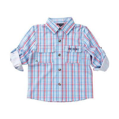 Prodoh Patriotic Plaid Founders Kids Fishing Shirt