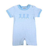 Ishtex Textile Products, Inc *PRE-ORDER*Bunny Boy's Romper Light Blue Stripe