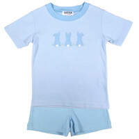 Ishtex Textile Products, Inc *PRE-ORDER*Bunny Boy's Shorts Set Light Blue Stripe