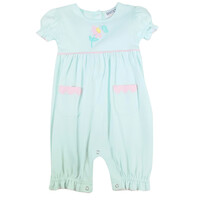 Ishtex Textile Products, Inc *PRE-ORDER*Butterfly Girl's Romper Light Blue
