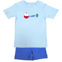 Ishtex Textile Products, Inc *PRE-ORDER*Fishing Lure Boy's Shorts Set Light Blue