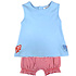 Ishtex Textile Products, Inc *PRE-ORDER*Bow Bloomers Set Red Stripe/Light Blue