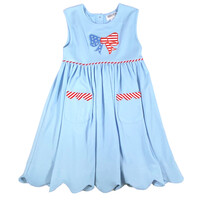 Ishtex Textile Products, Inc *PRE-ORDER*Bow Girl's Dress Light Blue