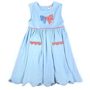 Ishtex Textile Products, Inc *PRE-ORDER*Bow Girl's Dress Light Blue