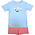 Ishtex Textile Products, Inc *PRE-ORDER*Airplane Boy's Shorts Set Light Blue/Red Stripe
