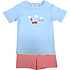 Ishtex Textile Products, Inc *PRE-ORDER*Airplane Boy's Shorts Set Light Blue/Red Stripe