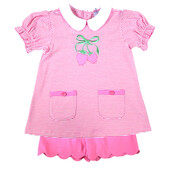 Ishtex Textile Products, Inc *PRE-ORDER*Strawberry Girl's Shorts Set Pink Stripe