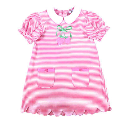 Ishtex Textile Products, Inc *PRE-ORDER*Strawberry Girl's Dress Pink Stripe