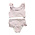 Lulu Bebe 2 Piece Lavender Striped Ruffled Girl Swim Suit