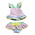 Lulu Bebe 2 Piece Multi Striped Ruffles Girl Swim Suit