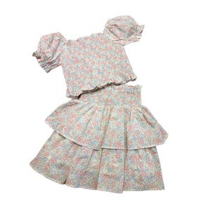 Lulu Bebe Spring Floral 2 PC Smocked Skirt Set