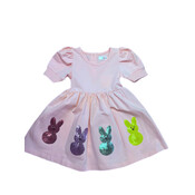 Lulu Bebe Light Pink SS Sequin Peeps Dress