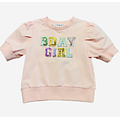 Lulu Bebe Sequin Bday Puff Shirt Pink