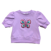 Lulu Bebe Butterfly Lavendar Puff Sleeve Shirt