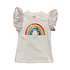 Lulu Bebe Sequin Rainbow White Flutter Sleeve Top