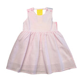 Lulu Bebe Pink Seersucker Color Block Back Dress