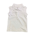 Lulu Bebe White Sleeveless Button Down Polo Top