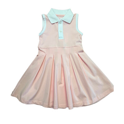 Lulu Bebe Bubblegum Sleeveless Polo Tennis Dress