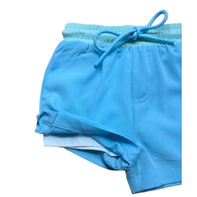 Lulu Bebe Light Blue Swim Trunk with Mint