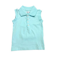 Lulu Bebe Aqua Girl Sleeveless Button Down Polo