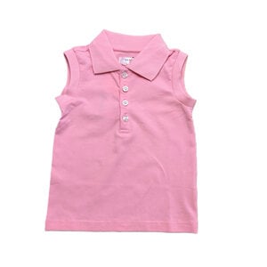 Lulu Bebe Hot Pink Sleeveless Button Down Polo Top