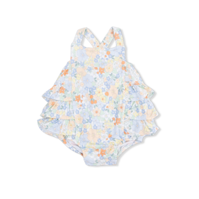Angel Dear Georgia Floral - Ruffle Sunsuit