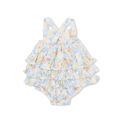 Angel Dear Georgia Floral - Ruffle Sunsuit