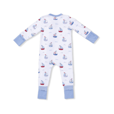 Angel Dear Bubbly Sailboats Blue - Convertible Romper