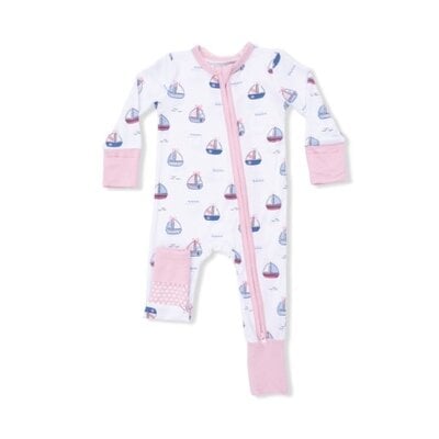 Angel Dear Bubbly Sailboats Pink - Convertible Romper