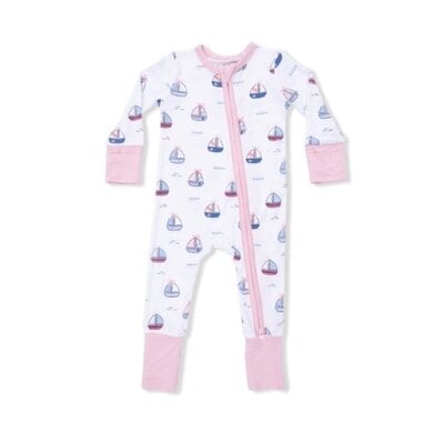 Angel Dear Bubbly Sailboats Pink - Convertible Romper
