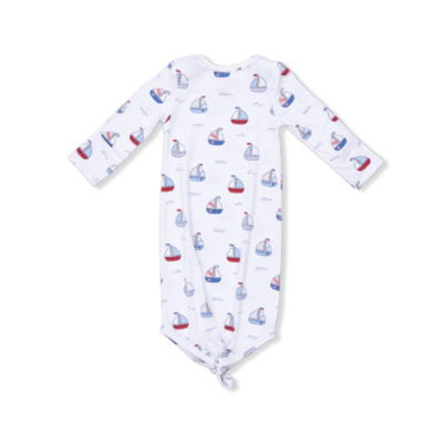 Angel Dear Bubbly Sailboats Blue - Knotted Gown and Hat