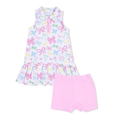 Angel Dear Sweet Bows - Polo Tennis Dress with Cartwheel Short