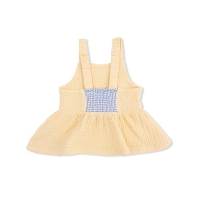 Angel Dear Micro Gingham Blue Blizzard - Peplum Tank with Wide Leg Pant