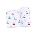 Angel Dear Bubbly Sailboats Blue - Swaddle Blanket