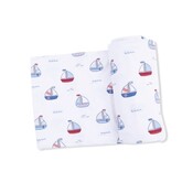Angel Dear Bubbly Sailboats Blue - Swaddle Blanket