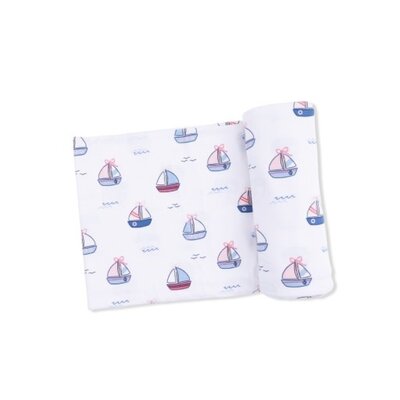 Angel Dear Bubbly Sailboats Pink - Swaddle Blanket
