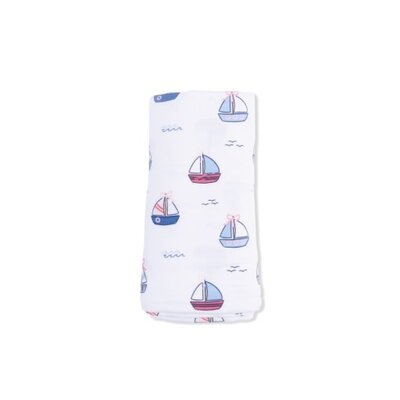 Angel Dear Bubbly Sailboats Pink - Swaddle Blanket