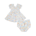 Angel Dear Georgia Floral - Smocked Twirly Dress and Bloomer