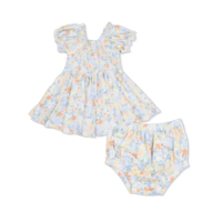 Angel Dear Georgia Floral - Smocked Twirly Dress and Bloomer