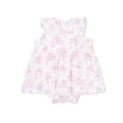Angel Dear Puppy Toile Pink - Ruffle Bodysuit Dress
