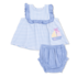 Angel Dear Bubbly Sailboat Stripe - Ruffle Top and Bloomer