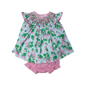 Whimsy Bay Strawberry Patch Smocked Bloomer Set