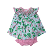 Whimsy Bay Strawberry Patch Smocked Bloomer Set