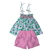 Whimsy Bay Strawberry Patch Smocked Short Set