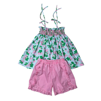 Whimsy Bay Strawberry Patch Smocked Short Set