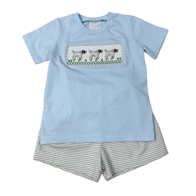 Whimsy Bay Pointer Smocked Short Set