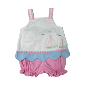 Whimsy Bay St John Sailboats Applique Bloomer Set