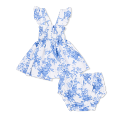 Angel Dear Dream Cottage Floral - Smocked Top with Bloomer