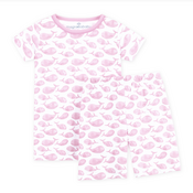 Magnolia Baby Azure Whales Short Pajamas Pink