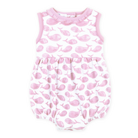 Magnolia Baby Azure Whales Print Bubble Pink